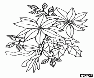 Christmas silk flower coloring page