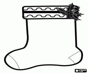 Christmas Sock to decorate coloring page