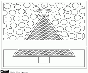 Christmas tree in a card coloring page