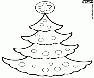 The Christmas tree in the houses coloring page
