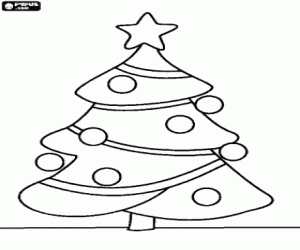 Christmas tree with ornaments coloring page