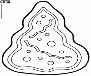 Christmas tree-shaped cookie coloring page