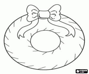 A Christmas wreath to decorate coloring page