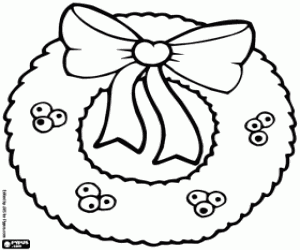 Christmas wreath coloring page