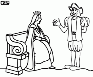 Christopher Columbus nd Queen Isabel coloring page