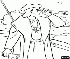 Christopher Columbus, a new world coloring page