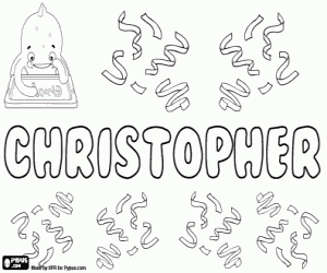 Christopher, English name coloring page