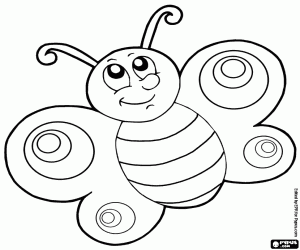 A chubby butterfly coloring page