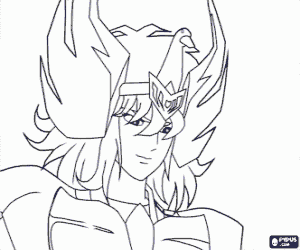 Cignus Hyoga, Saint Seiya coloring page