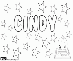 Cindy, diminutive name coloring page