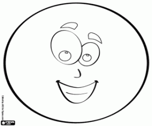 Circle with face coloring page