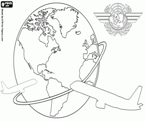 Civil Aviation all around the world coloring page