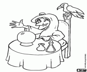 The clairvoyant and the crystal ball coloring page