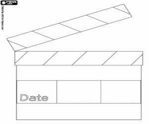 A clapperboard used in filming coloring page