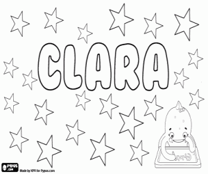 Clara, feminine name coloring page