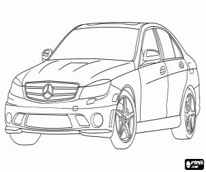 A classic car of Mercedes-Benz coloring page