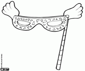 Classic Carnival mask coloring page