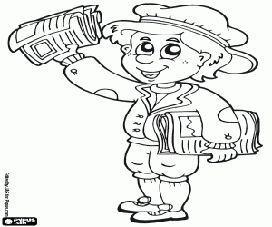 A classic paperboy coloring page