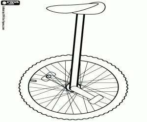 A classic unicycle coloring page