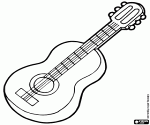 Classical guitar coloring page