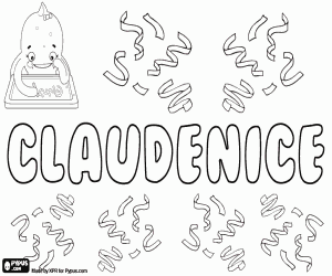 Claudenice, name for woman coloring page