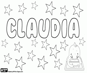 Claudia, name in many languages coloring page