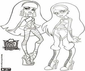 Cleo de Nile and Ghoulia Yelps coloring page
