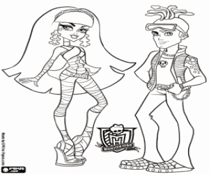 Cleo and Deuce from Monster High coloring page