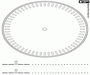 Clock with 60 fractions coloring page