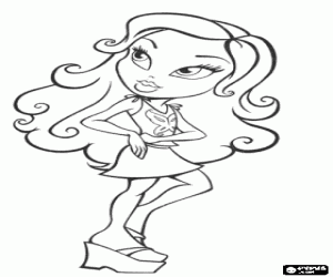 Cloe, a Bratz young girl coloring page