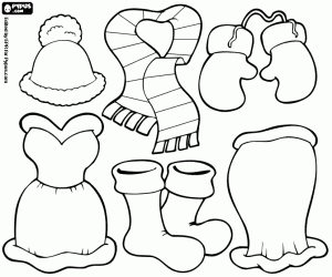 The clothes of Mrs. Claus coloring page