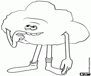 Cloud Guy, a character of Trolls coloring page