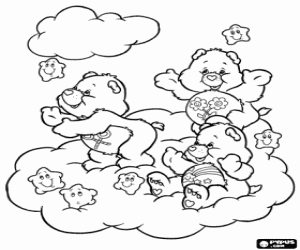 The clouds, the home of Care Bears coloring page