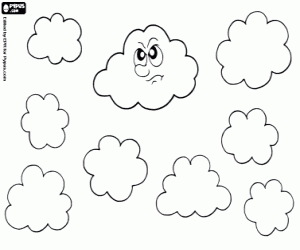 Cloudy sky coloring page