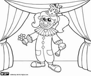 Clown woman coloring page