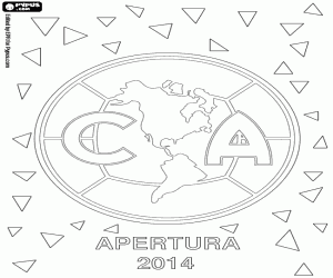 Club America, mexican champion 2014 coloring page