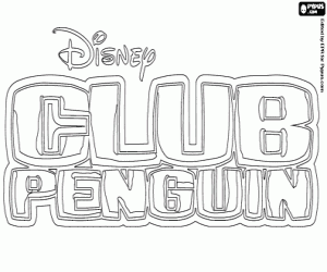 Club Penguin logo coloring page