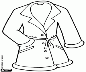Coat with belt for woman coloring page