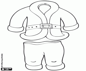 Coat and trousers of Santa Claus coloring page