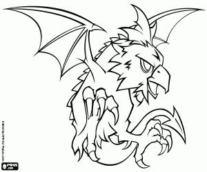 The Cockatrice, a creature mythical coloring page