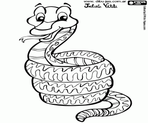 A coiled boa coloring page