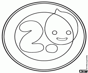 The coin of 2 of Pypus coloring page