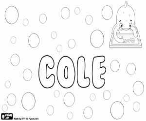 Cole, name for boy in English coloring page