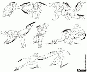 Combat sports at Olympics coloring page