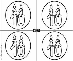 Come to my ten years party coloring page