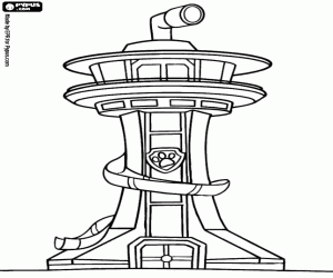 Command center of Paw Patrol  coloring page