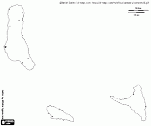 Comoros map coloring page