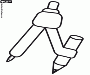 A compass, a drawing instrument coloring page