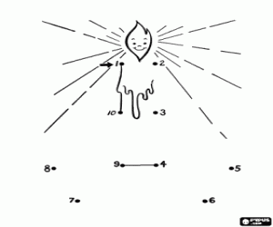 Complete a lit candle coloring page