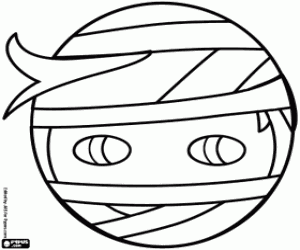 A completely bandaged head coloring page